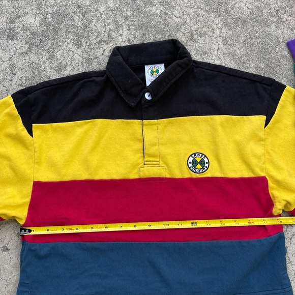 Cross Colours Multi Stripe Crop Rugby Pullover Retro XS preloved grunge - Picture 4 of 6